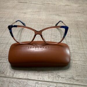 Longchamp Women's Blue and Brown Eyeglasses *with case